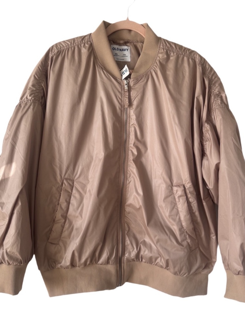 Old Navy Shiny Taupe Bomber Jacket